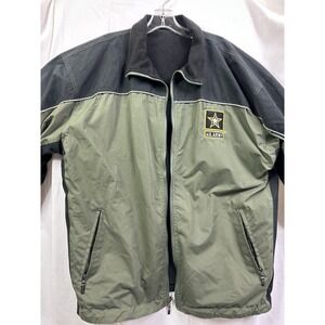 Cheneral U.S. Army Reversible Full zip men's Jacket Size XL‎ Green/Black